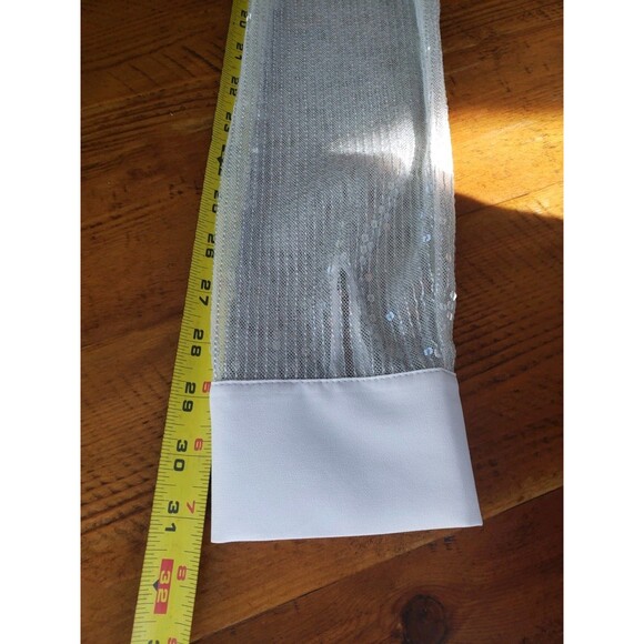 White House Black Market Gray Sequin Sheer Top w/Stretch Tank Shell EUC Sz Small - Picture 13 of 15